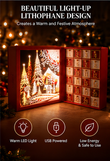 Personalized Christmas Advent Calendar – 24 Drawers & Light-Up Photo