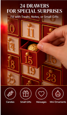 Personalized Christmas Advent Calendar – 24 Drawers & Light-Up Photo