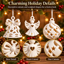 Christmas Ornaments Set of 3 – 3D Printed Bell, Angel & Spiral Bauble