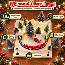 Snowy Christmas Village Train Diorama – 3D Printed Winter Wonderland Decoration