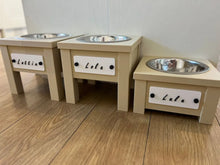 Personalized Raised Dog Bowl Station – Custom Elevated Pet Feeder with Nameplate