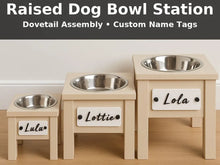 Personalized Raised Dog Bowl Station – Custom Elevated Pet Feeder with Nameplate