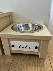 Personalized Raised Dog Bowl Station – Custom Elevated Pet Feeder with Nameplate