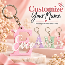 Personalized Initial & Name Keychain – Custom 3D Printed Letter Charm