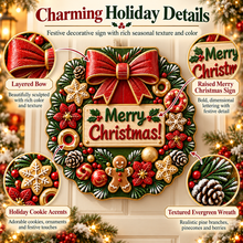 Merry Christmas Wreath Sign – 3D Printed Holiday Wall & Door Decor