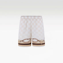 Sonoran Verse Silk Shorts | Printed Silk Luxury Western Check & Rope Design