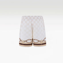 Sonoran Verse Silk Shorts | Printed Silk Luxury Western Check & Rope Design