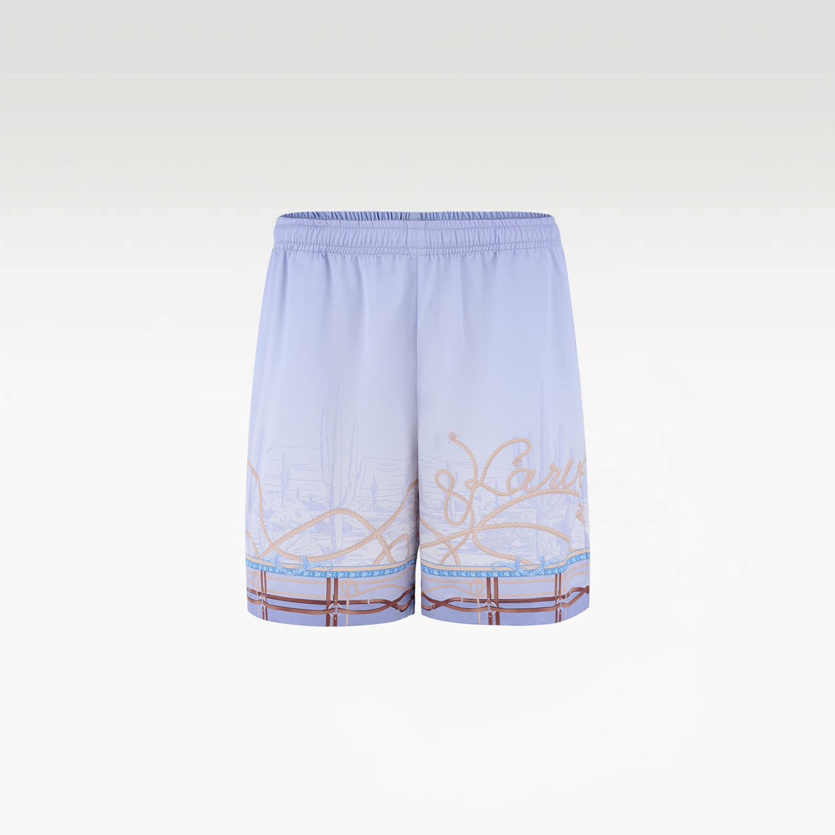 Drift Rope Silk Shirt | Premium Printed Silk Western Prairie Two Horses Design