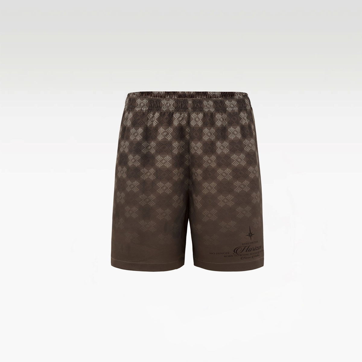 Clay Horizon Silk Shorts | Relaxed Fit Printed Luxury Tonal Monogram