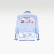Bit Of Blue Long-Sleeved Silk Shirt | Premium Printed Silk Western Cowboy Streetstyle