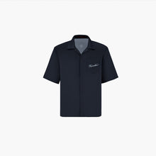 Obsidian Dust Silk Shirt | Premium Printed Silk Taffeta Black Cuban Collar