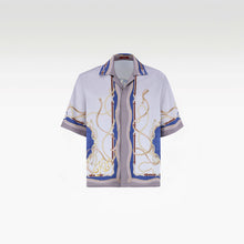 Lone Star Silk Shirt | Premium Printed Silk Taffeta Luxury Horse Saddle Design