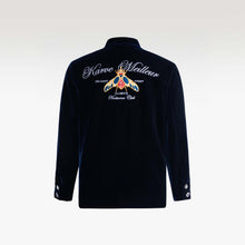 Navy Reverie Jacket |  Luxury Velvet Street Style Jacket, Signature Embroidered Decadent Bee