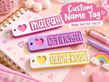 Personalized Heart Name Keychain – Custom 3D Printed Name Tag