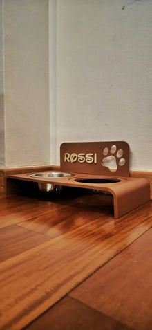 Personalized Double Pet Bowl Stand – Custom Dog & Cat Feeding Station