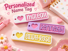 Personalized Heart Name Keychain – Custom 3D Printed Name Tag