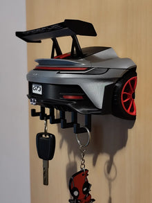 Sports Car Rear Keychain – 3D Printed Racing Wing Miniature