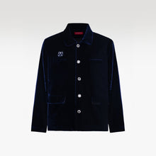 Navy Reverie Jacket |  Luxury Velvet Street Style Jacket, Signature Embroidered Decadent Bee