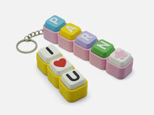Personalized Name Block Keychain – Custom 3D Printed Letter & Heart Charm