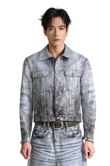 The Patina Legacy Kaki Jacket | Streetwear Distressed Wash-Out Denim