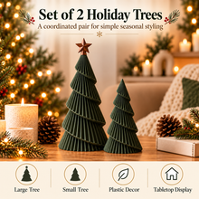 Minimalist Christmas Tree Decor – Set of 2 3D Printed Spiral Trees