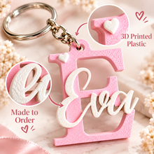 Personalized Initial & Name Keychain – Custom 3D Printed Letter Charm