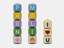 Personalized Name Block Keychain – Custom 3D Printed Letter & Heart Charm