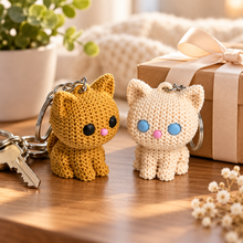 Cute Knitted Kitty Keychain – 3D Printed Crochet-Style Cat Charm