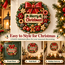 Merry Christmas Wreath Sign – 3D Printed Holiday Wall & Door Decor