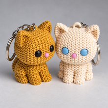 Cute Knitted Kitty Keychain – 3D Printed Crochet-Style Cat Charm