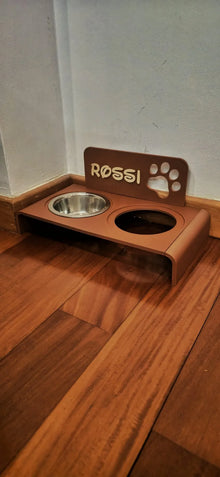 Personalized Double Pet Bowl Stand – Custom Dog & Cat Feeding Station