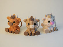 Cute Knitted Cow Keychain – 3D Printed Crochet-Style Cow Charm