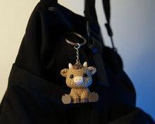 Cute Knitted Cow Keychain – 3D Printed Crochet-Style Cow Charm