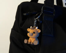 Cute Knitted Cow Keychain – 3D Printed Crochet-Style Cow Charm