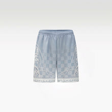 Epiphany Silk Shorts | Premium Printed Silk Tonal Checkerboard Gradient Grey