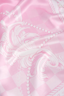 Epiphany Silk Shirt | Premium Printed Silk Cuban Collar Baroque Checkerboard Gradient Pink
