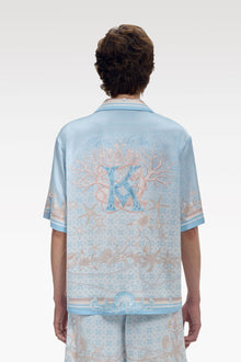 Coraline Symphony Silk Shirt |  Premium Printed Silk Coral Baroque Streetstyle