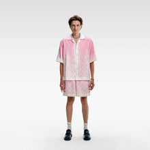Epiphany Silk Shorts | Premium Printed Silk Tonal Checkerboard Gradient Pink