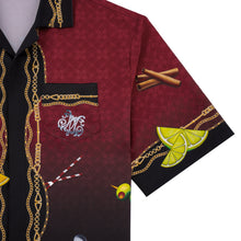 Agent 00K Silk Shirt | Printed Silk Taffeta Cuban Collar Short Sleeve Nightlife Cocktail