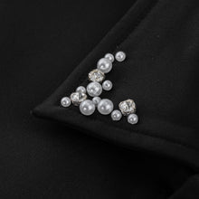 Midnight Glow Silk Jacket | Premium Black Silk Satin Pearl & Crystal Embellished