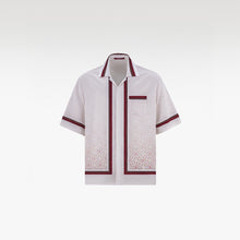 K Mania Red Silk Shirt | Printed Silk Short-Sleeve Luxury Monogram Design