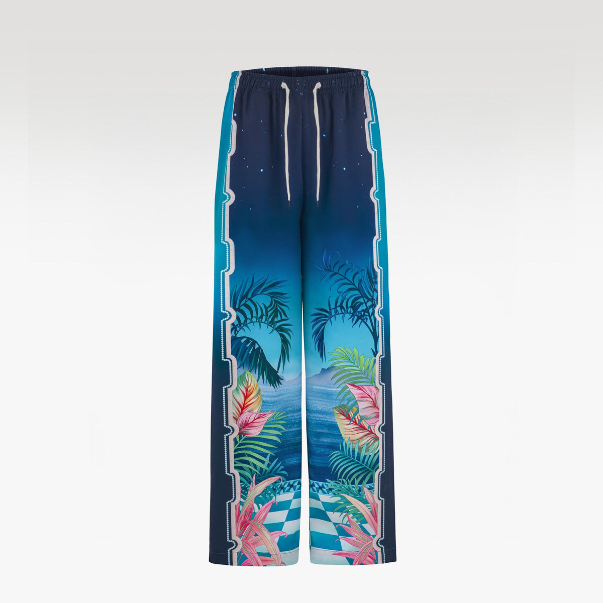 The Playa Duke Silk Pants | Premium Printed Silk Taffeta Luxury Maximalist Tropical Baroque