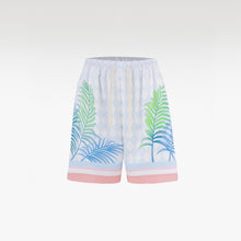 Miami Dice Silk Shorts | Premium Printed Taffeta Luxury Navy Blue Maximalist Tropical