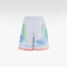 Miami Dice Silk Shorts | Premium Printed Taffeta Luxury Navy Blue Maximalist Tropical