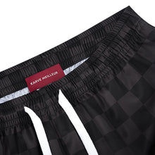 Lucky-K Silk Shorts | Printed Silk Relaxed Camp Collar Midnight Dice Checkerboard