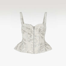 Bouclé Chic Faux Fur Corset | Premium Sequin-Embellished Luxury Peplum Top