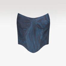 Siberian Siren Corset | Premium Cobalt Blue Iridescent Velvet Printed Corset