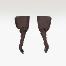 The Arcanum Ruffled Gloves | Dark Brown Ruffled Leather Avant Fit