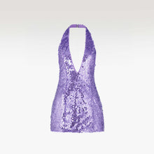 Lavender Dust Fairytale Dress | Premium Sequin Halter Luxury Bodycon
