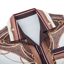 Knots Of Sand Silk Shirt | Premium Printed Silk Camp Shirt Wild West Equestrian Theme